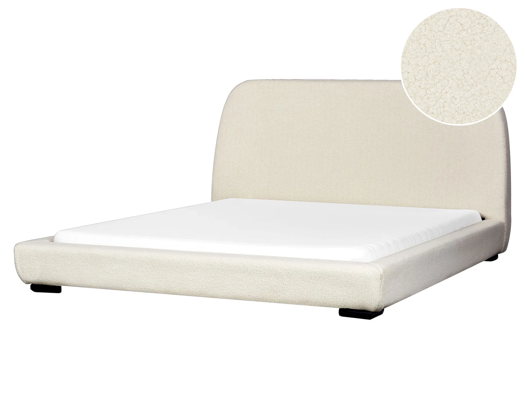 Wasserbett Bouclé ROISEL 160 x 200 cm Hellbeige_937495