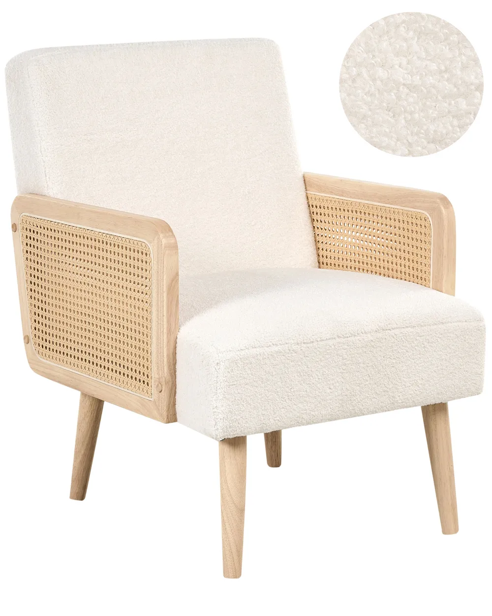 Fotel HOJBY Boucle Złamana biel