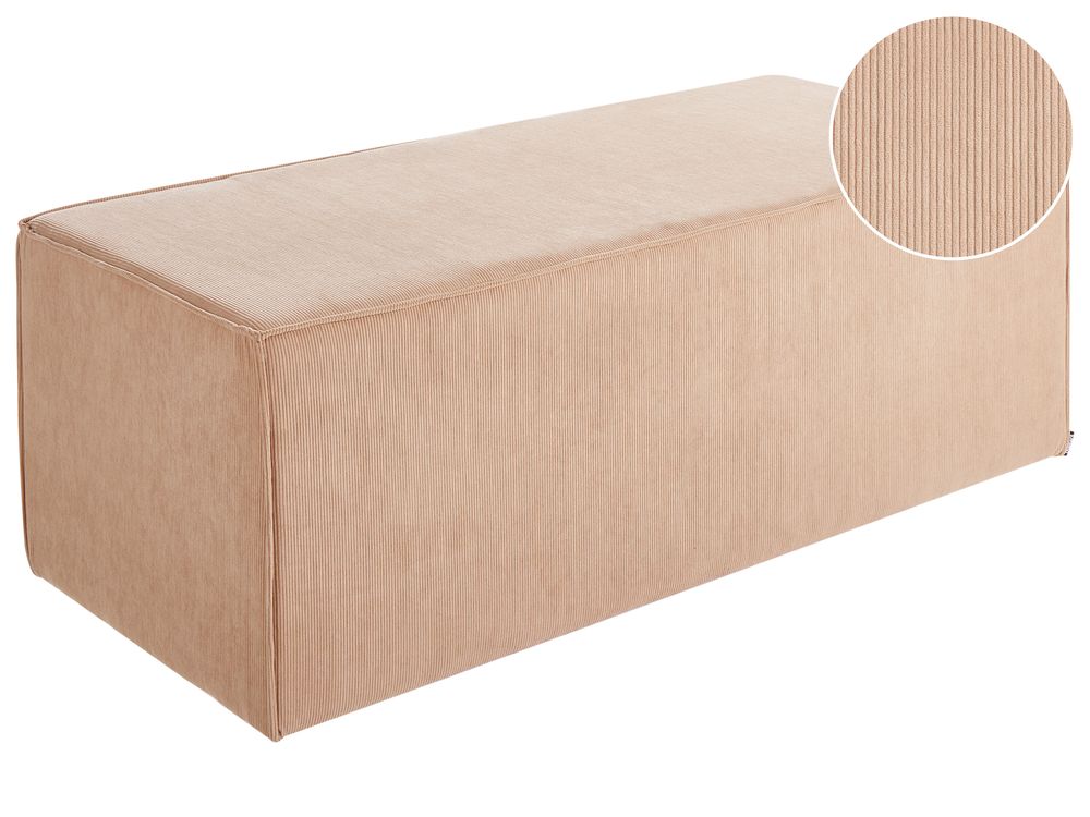 Pouf VINITA Velours côtelé Beige