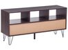 TV-Möbel dunkler Holzfarbton / weiss mit 3 Schubladen 120 x 35 x 60 cm FOSTON_753929