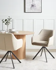 Set of 2 Dining Chairs LITHIA Fabric Taupe_947941
