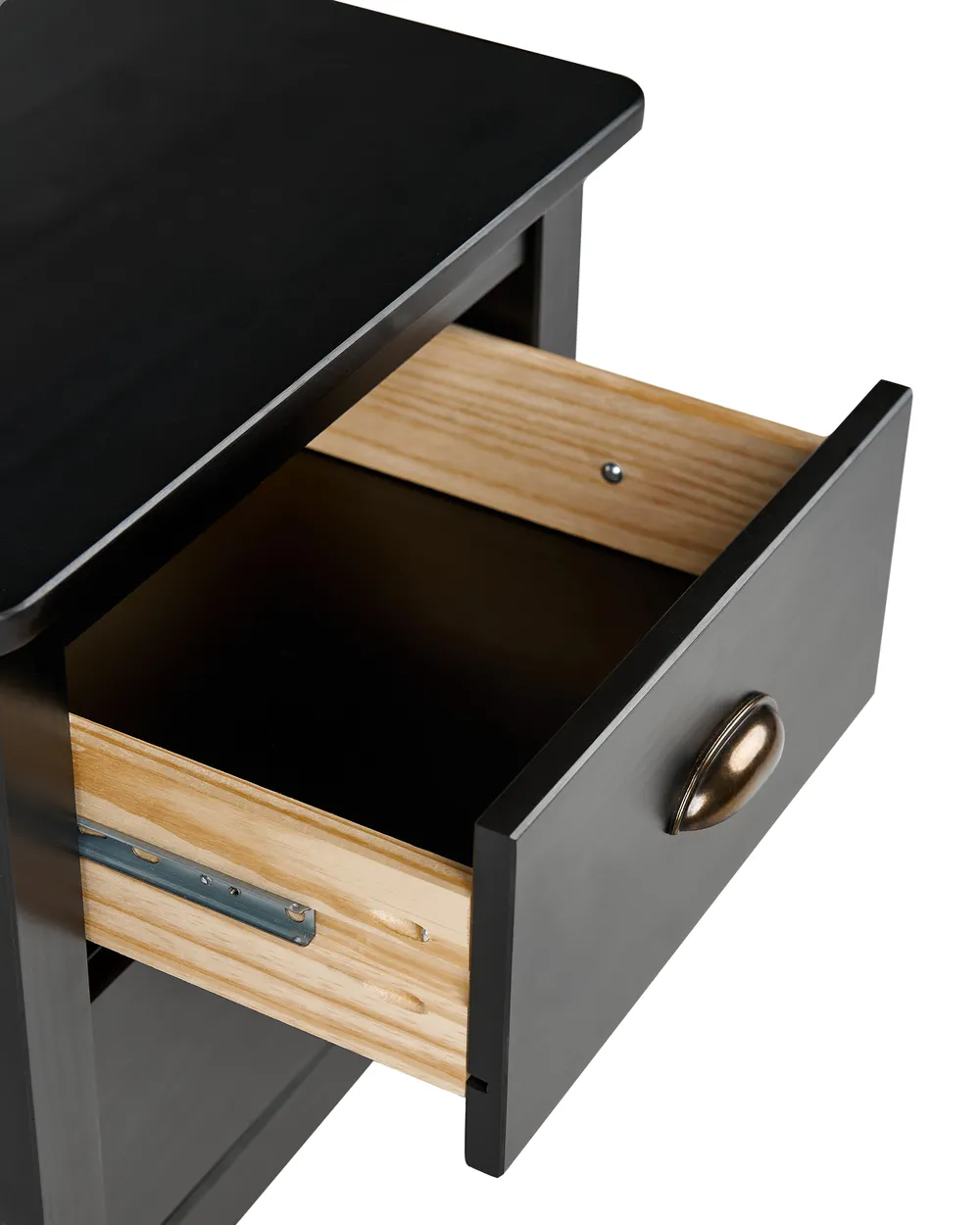 2 Drawer Bedside Table SHILLINGTON Pine Wood Black_942858