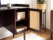 Home Office Desk RATANA 130 cm x 50 cm Dark Brown_1191709