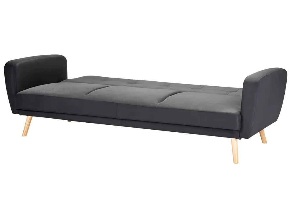 Sofa Bed 3 Seater FLORLI Fabric Black_704146