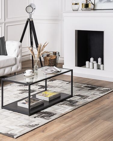 Cowhide Area Rug 140 x 200 cm Grey and Beige ARSUZ