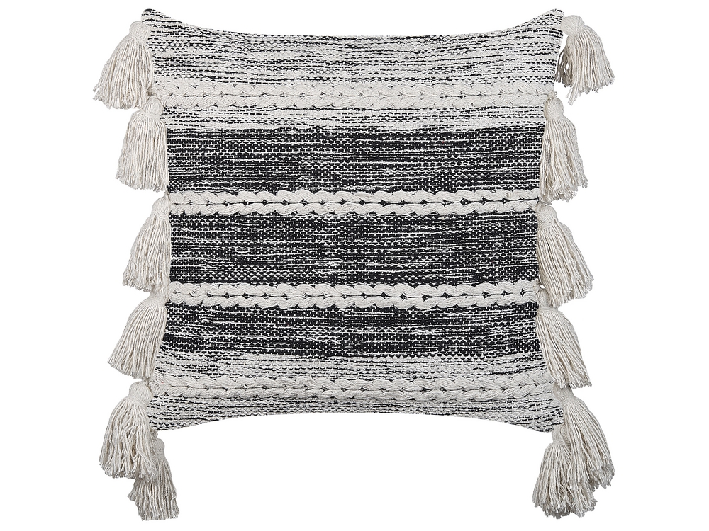 Black and white tassel pillow on sale