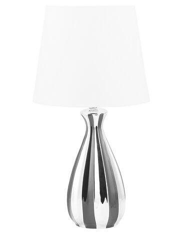Ceramic Table Lamp Silver and Black VARDJA