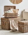 Aufbewahrungsbox mit Deckel Rattan naturfarben 3er Set GERASA_885278