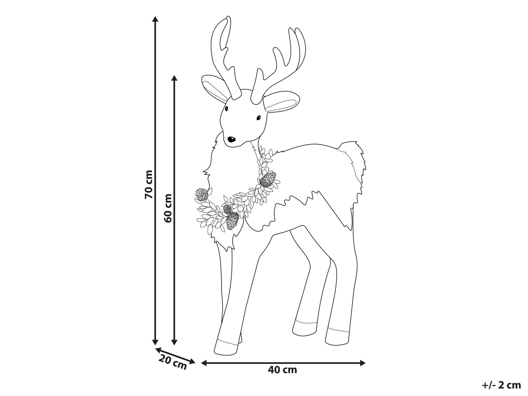 Decorative Figurine Reindeer 70 cm Brown TAPIO_832592 Decorative Figurine Reindeer 70 cm Brown TAPIO_832592