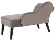 Left-Hand Chaise Longue BIARRITZ Velvet Taupe_733860