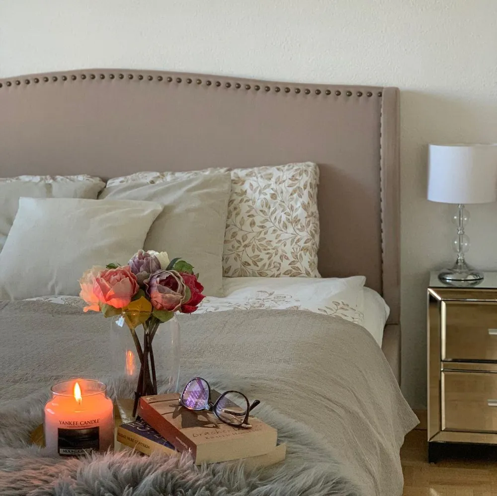 Letto Tessuto COLMAR 180 x 200 cm Beige sabbia