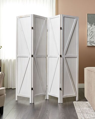 Wooden Folding 4 Panel Room Divider 170 x 163 cm White RIDANNA