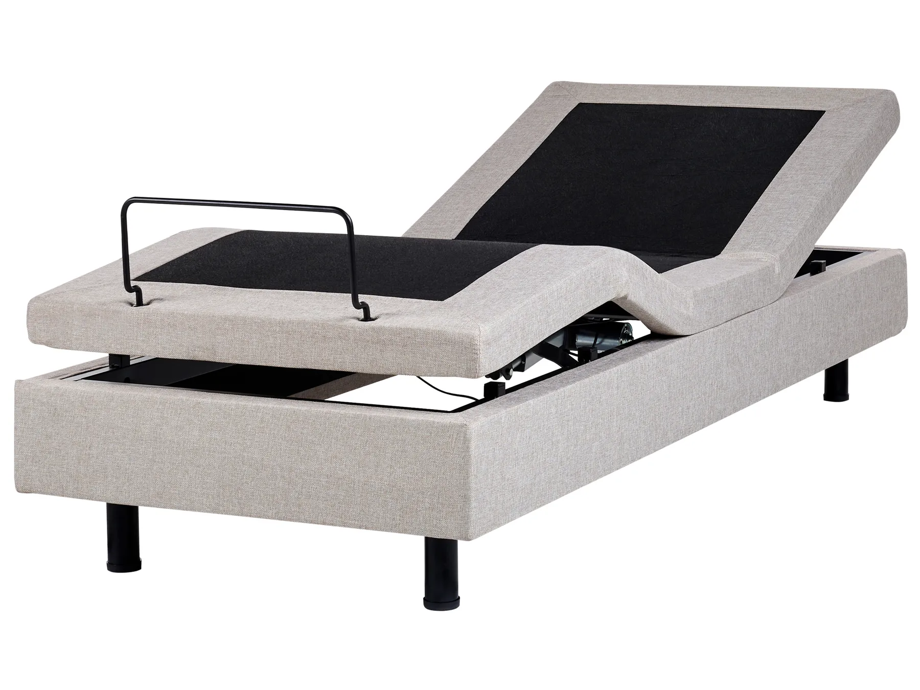 Adjustable Bed without Headboard Fabric DUKE 80 x 200 cm (EU Small Single) Beige_951690