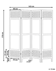 4-panelowy parawan pokojowy CERTOSA 163 cm 170 cm Jasnobrązowy_874052