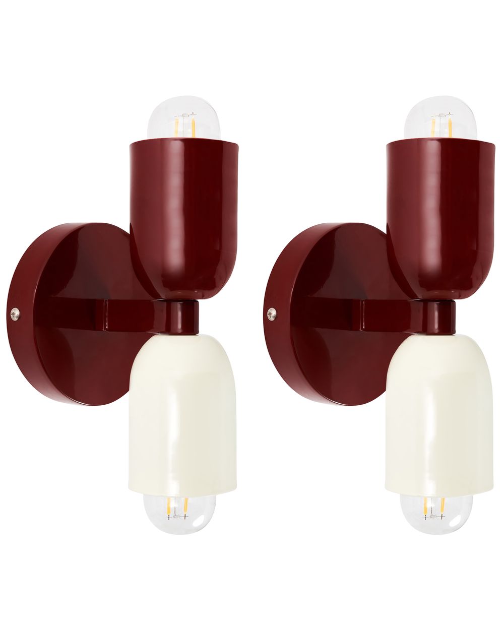 Wandlampe 2er Set TOPI Metall Rot