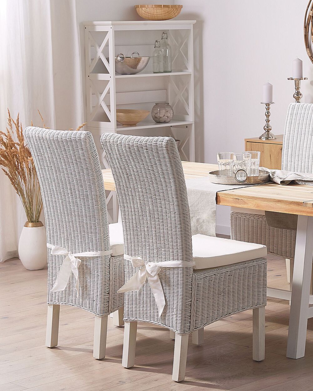 White rattan dining chair hotsell