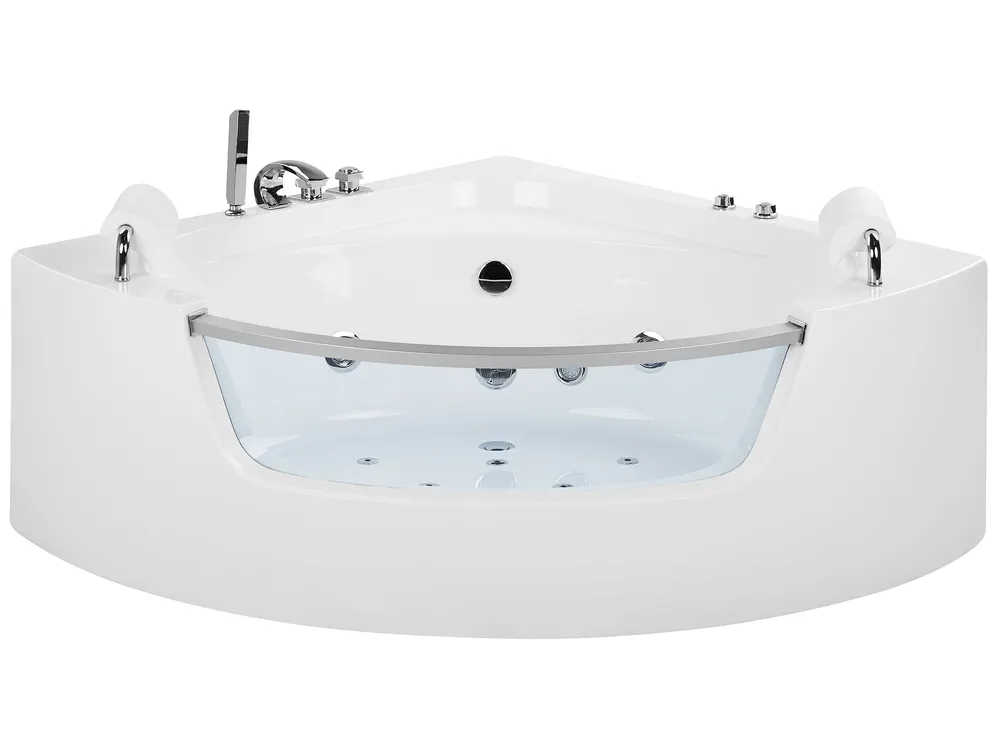 Vasca idromassaggio angolare con LED MANGLE 187 x 136 cm Bianco_802818