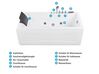 Whirlpool Badewanne weiss rechteckig mit LED 169 x 81 cm links ARTEMISA_821984