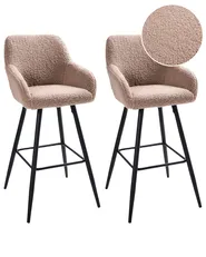 Set di 2 sedie alte CASMALIA Bouclé Tortora_956955