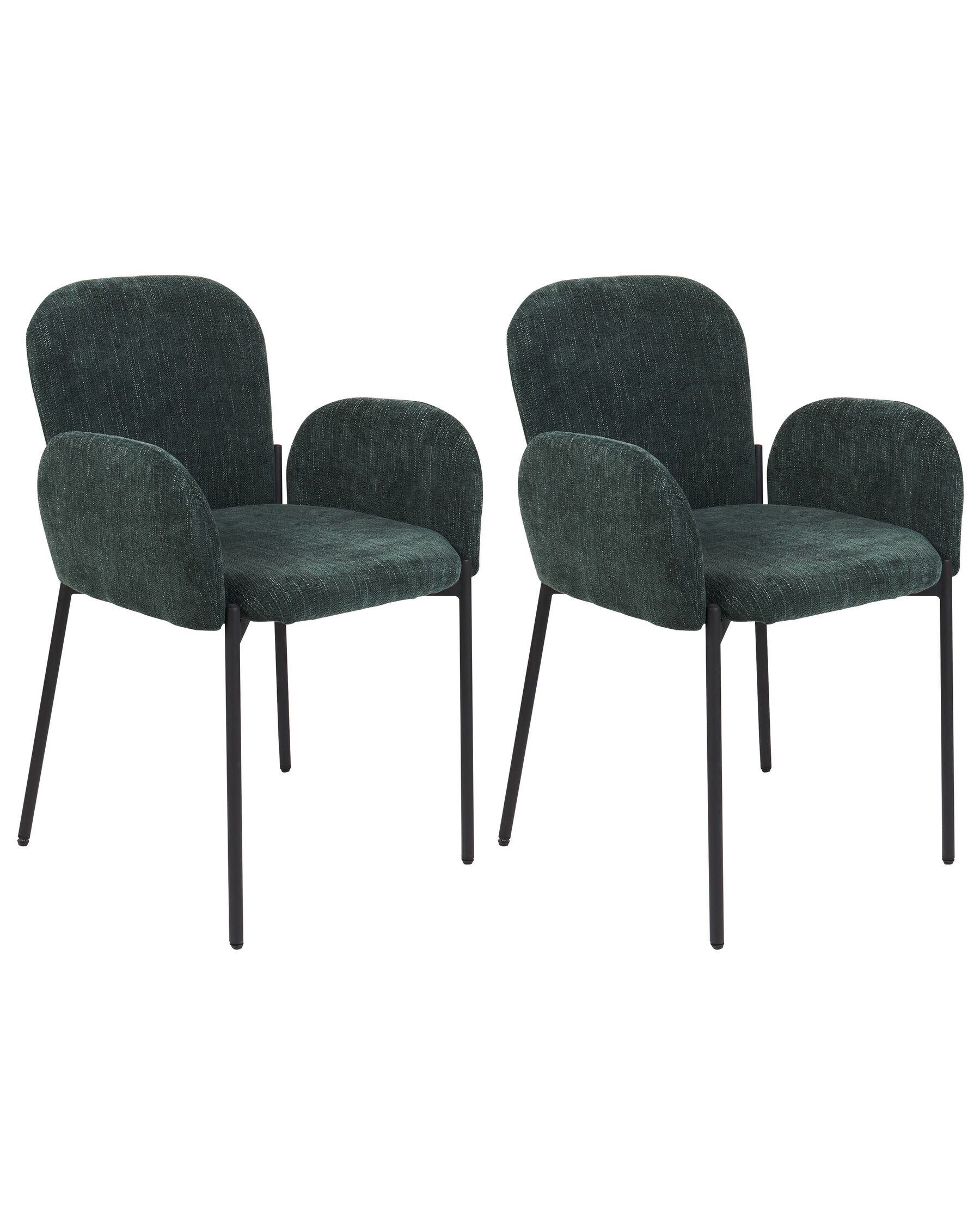 Sada 2 čalouněných jídelních židlí zelená ALBEE_908189