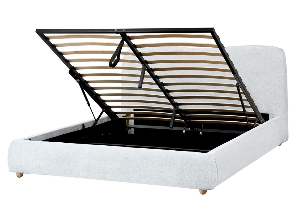 Ottoman Bed BLAGNAC Fabric Light Grey 160 x 200 cm (EU King Size)
