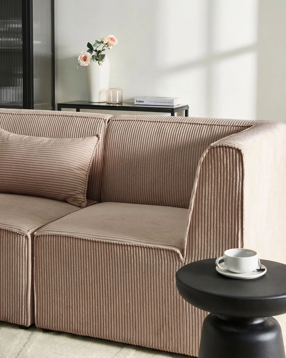 Corner Seat LEMVIG Corduroy Dark Beige Left Hand_1146398