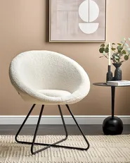 Sedia da pranzo FLOBY II Bouclé Bianco sporco_886118