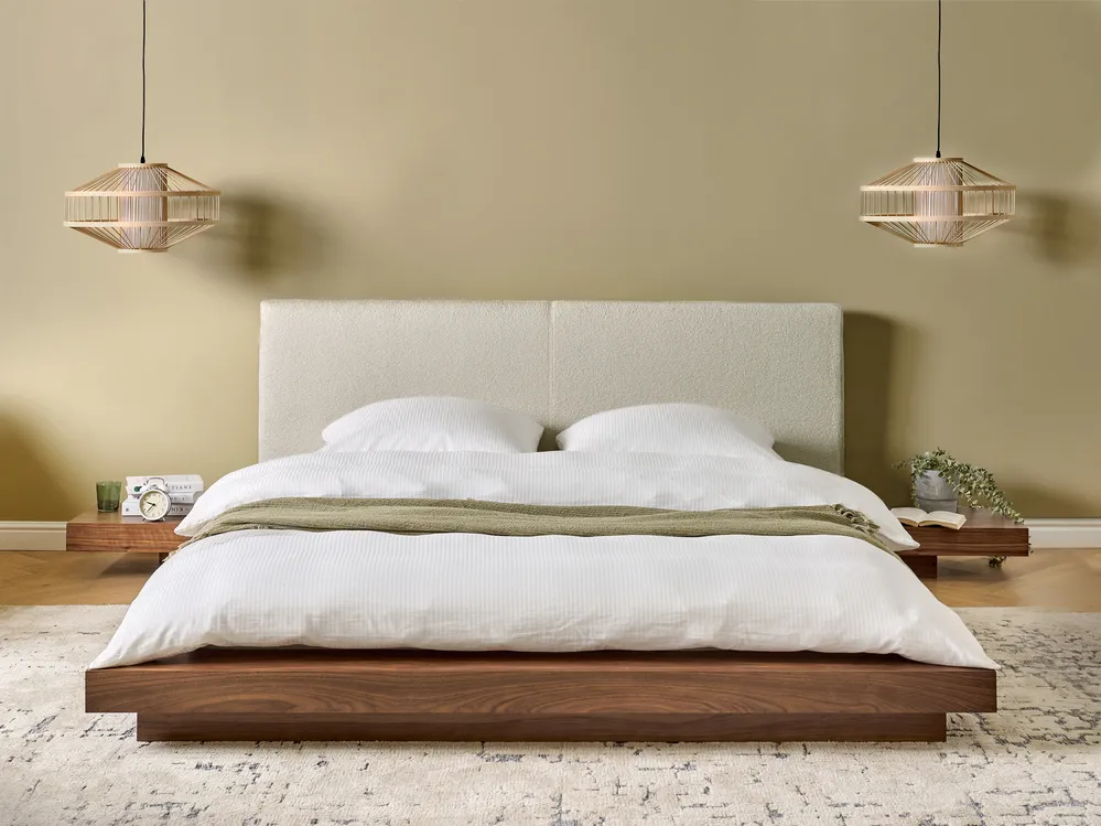 Cama Bouclé ZEN 160 x 200 cm Fresno marrón_931282