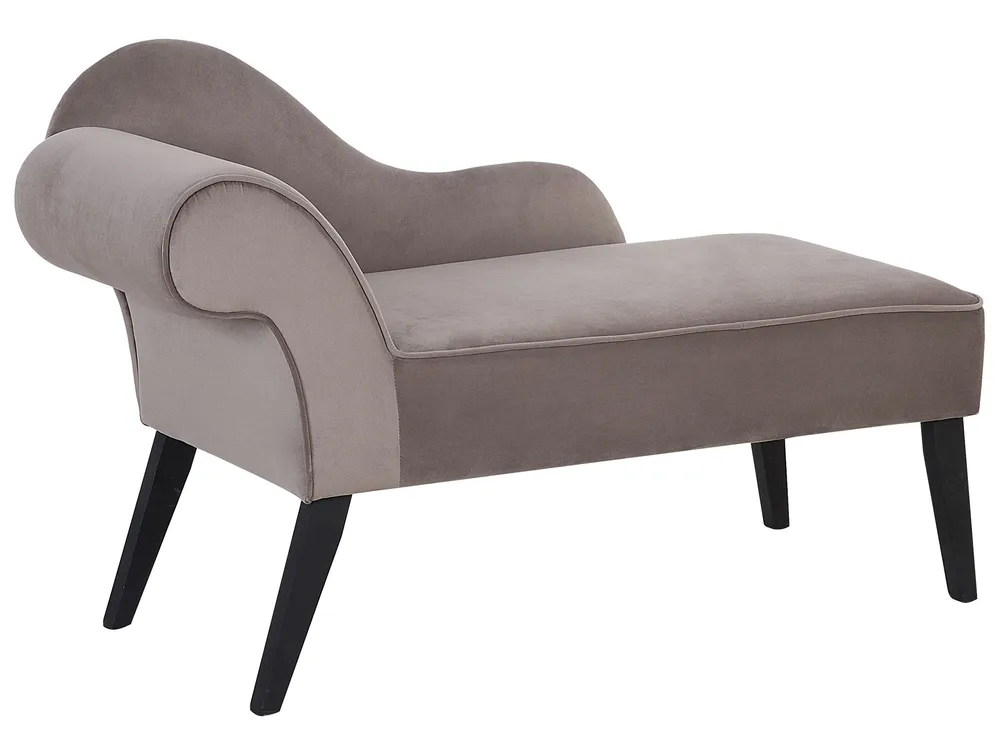 Left-Hand Chaise Longue BIARRITZ Velvet Taupe_733859