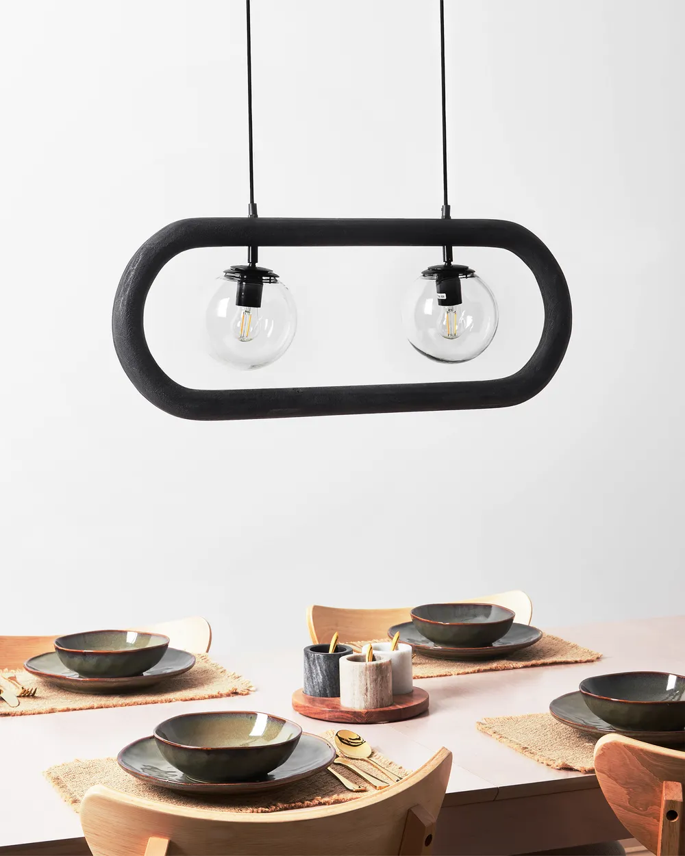 Pendant Lamp AYENSU Mango Wood Black_931017