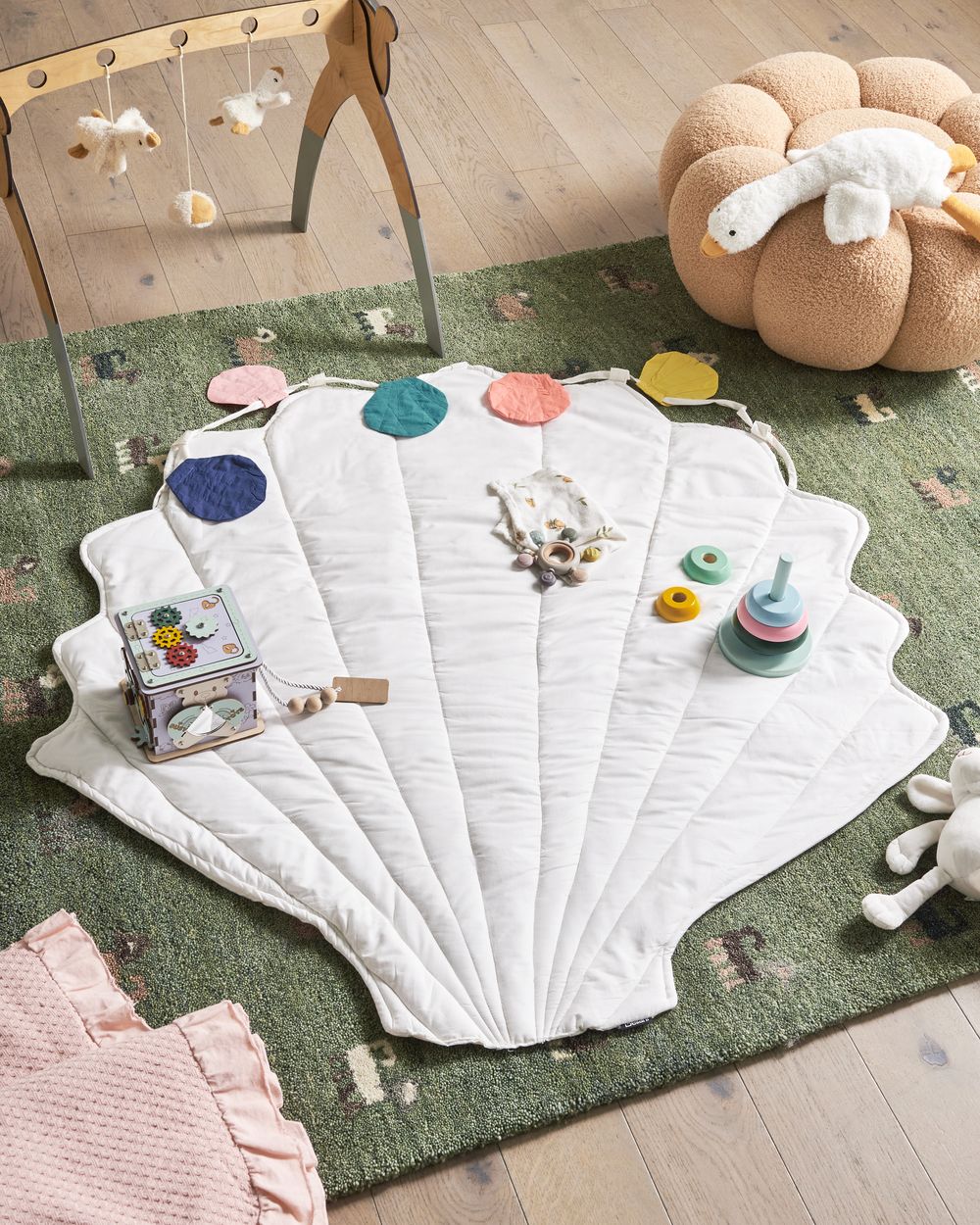 Tapis de jeu pour enfant KADMEA 110 x 110 cm Coton Blanc