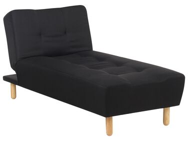 Fabric Chaise Lounge Black ALSTEN