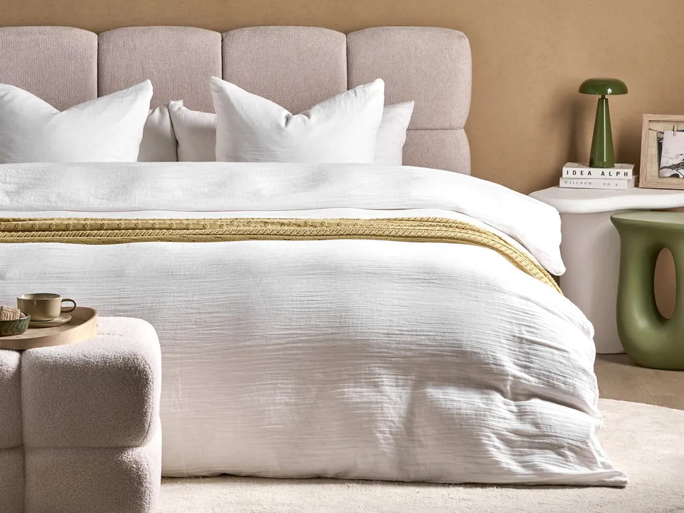 Komplet pościeli SUMNER 220 x 240 cm Muślin bawełniany Złamana biel