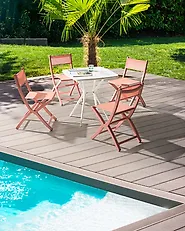 Set of 4 Garden Chairs TALCA Folding Coral_1187002