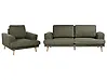 Conjunto de sala de estar 4 plazas KILDAL Tela Verde