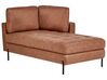 Left Hand Faux Leather Chaise Lounge Golden Brown REBAIS_935784