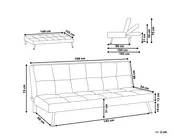 Sofa Bed 3 Seater HASLE Fabric Red_952036