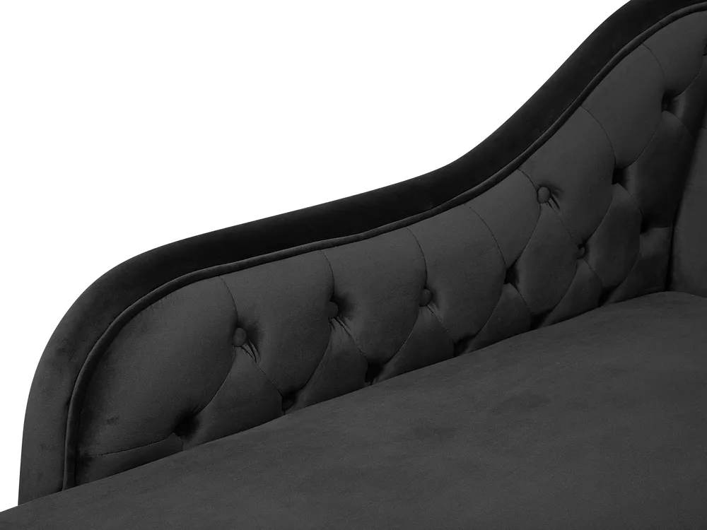 Right-Hand Chaise Longue NIMES Velvet Black_712535