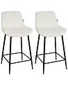 Conjunto de 2 sillas de bar DUBROVNIK Terciopelo Beige claro