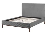 Bett mit Lattenrost Samtstoff BAYONNE 140 x 200 cm Hellgrau_770904