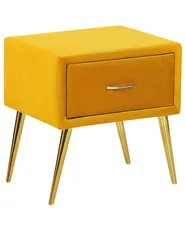 Comodino 1 cassetto FLAYAT Velluto Senape_767960