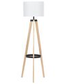 Lámpara de pie de madera de pino clara/blanco/negro 149 cm BLUFF_823058