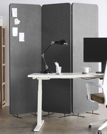 3 Panel Room Divider 184 x 184 cm Grey STANDI