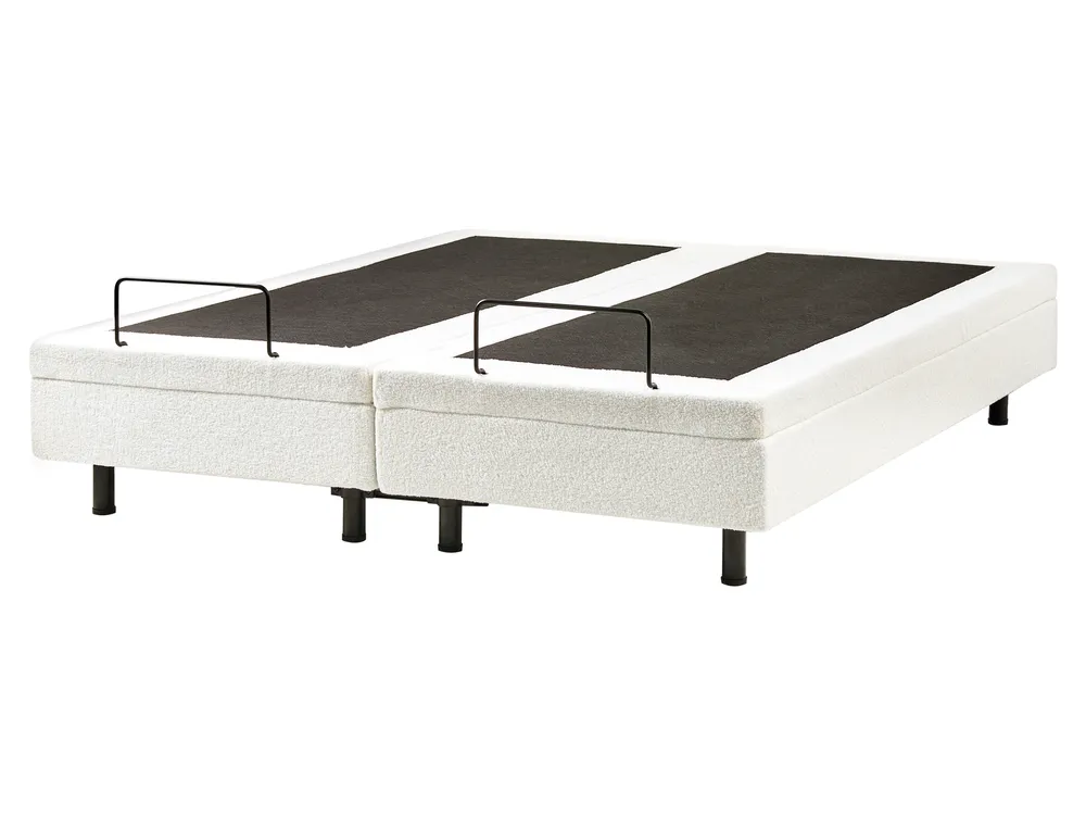 Adjustable Bed without Headboard Boucle DUKE 160 x 200 cm (EU King Size) Off-White_1011448