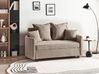 Sofa Bed 2 Seater HOVIN Fabric Taupe