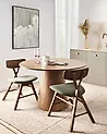 Conjunto de 2 sillas de comedor LELAND Madera Marrón oscuro/Verde