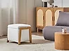 Pouf de rangement EDLAND Bouclé 45 cm Blanc