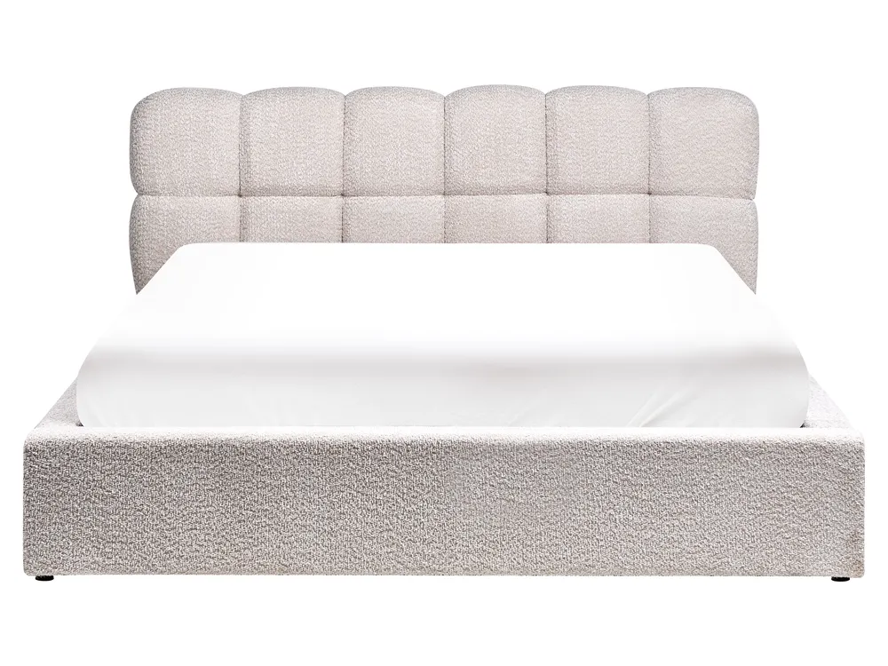 Ottoman Bed BASTON Boucle Light Beige 160 x 200 cm (EU King Size)_996988