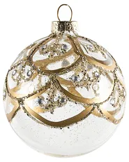 Set of 35 Baubles ICEDROP Glass Blue/ Gold_1028542