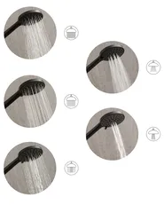 Shower Head and Hose Kit UCHIZA 5-function Black_1007053
